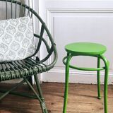 Metal and wood stool