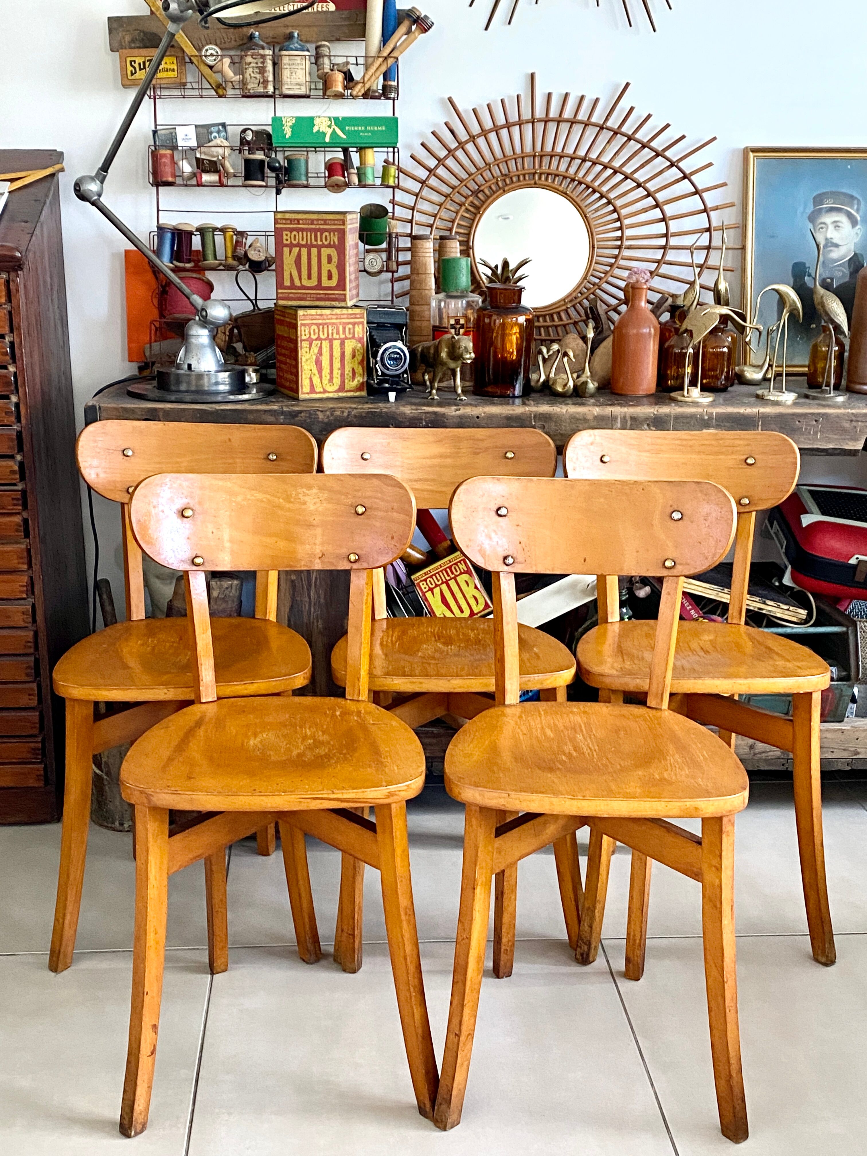Lot de 5 chaises bistrot