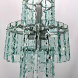 Lustre italien en verre taillé par Zero Quattro années 1970