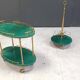 Italian Lacquered Goatskin Swan Bar Cart and wine bottle stand by Aldo Tura