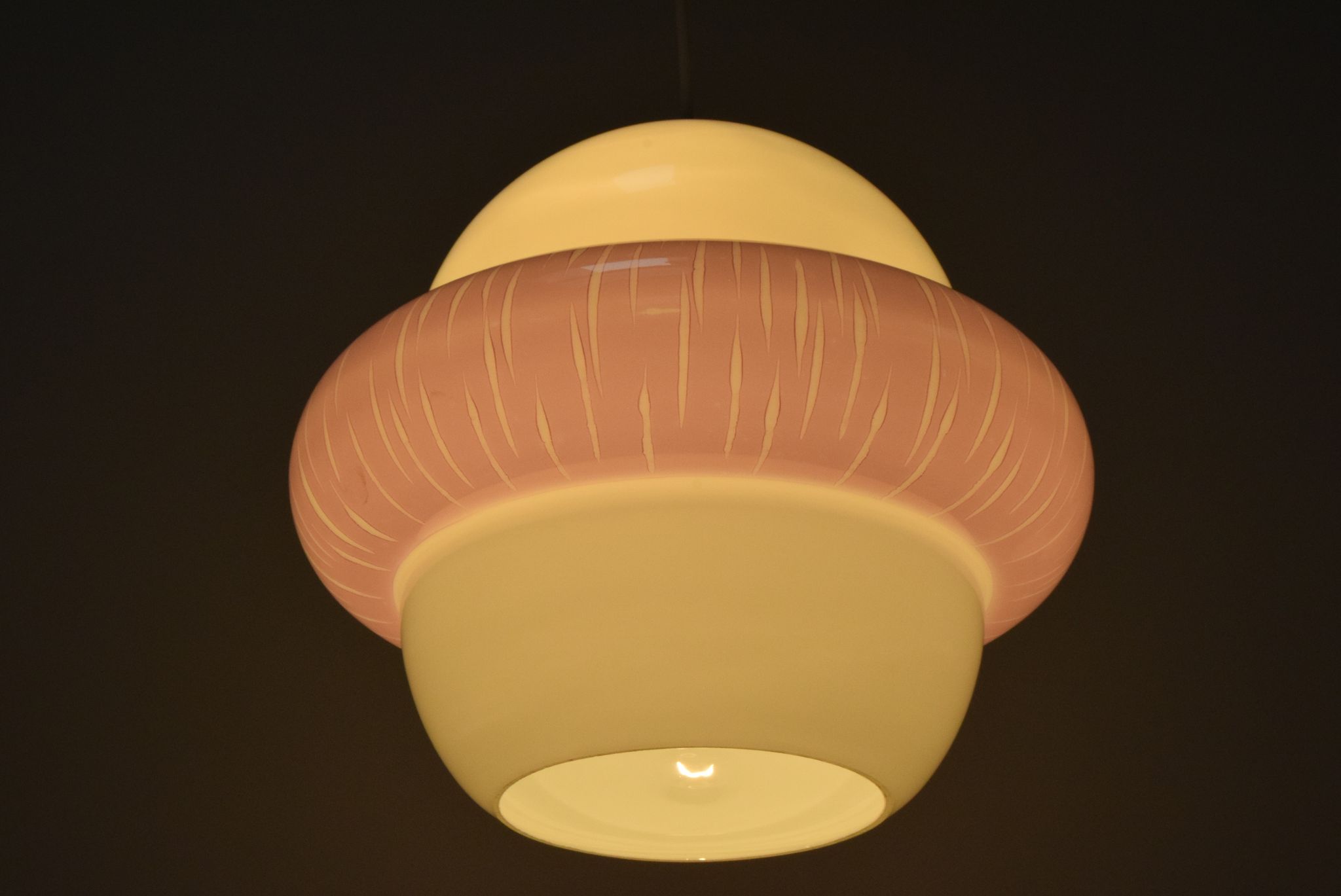 Suspension en verre du milieu du siècle, années 1960
