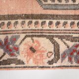 4x7 Salmon & Brown Geometric Oriental Vintage Rug, 139x227Cm