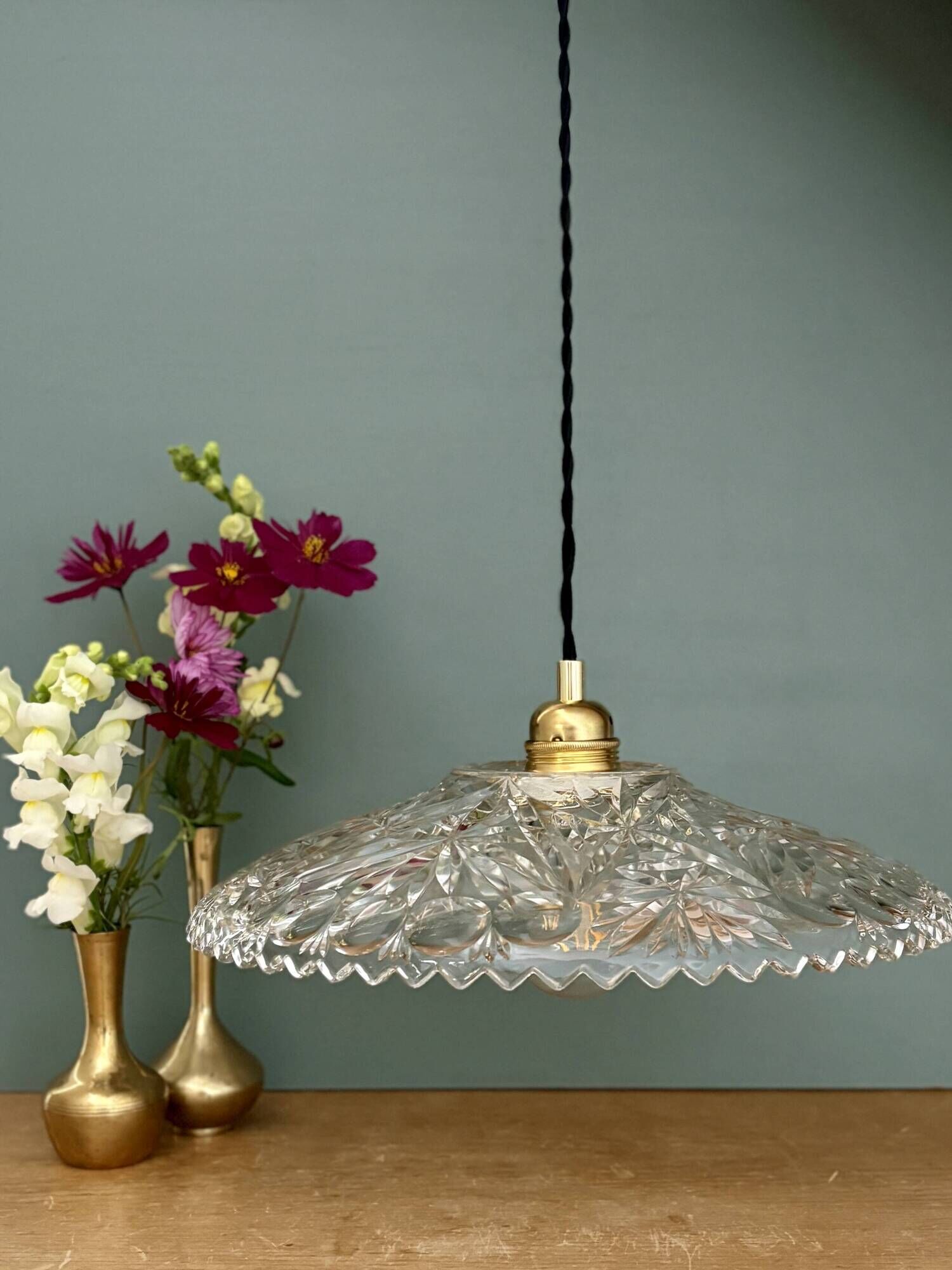 Vintage glass pendant light - tableware collection (CV31) -