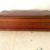 20th century leather jewelry and brass ornamentation box