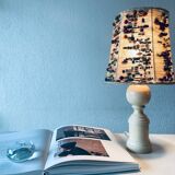 Lampe en bois tourné et perles