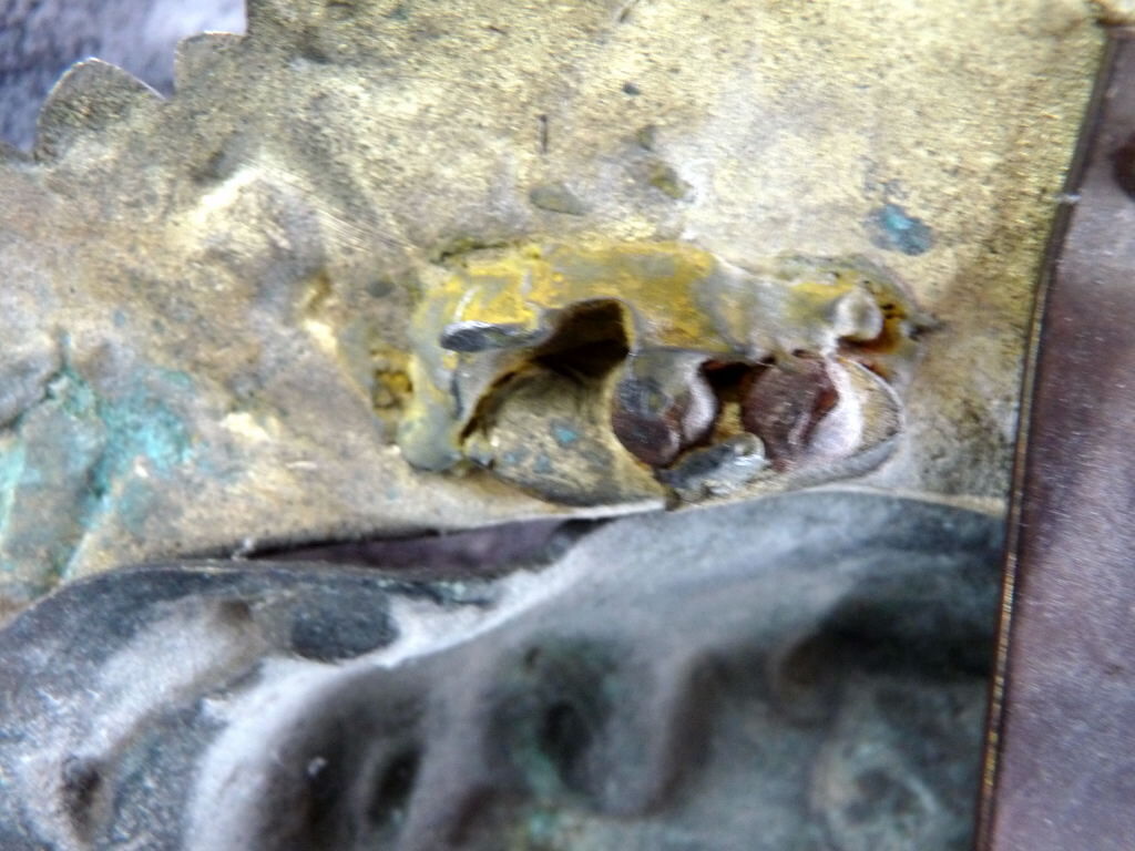 Applique buste cherubin arabesque en bronze doré xix siècle