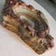 Vintage brutalist ashtray / catch-all in veined onyx and quartz – 1970s