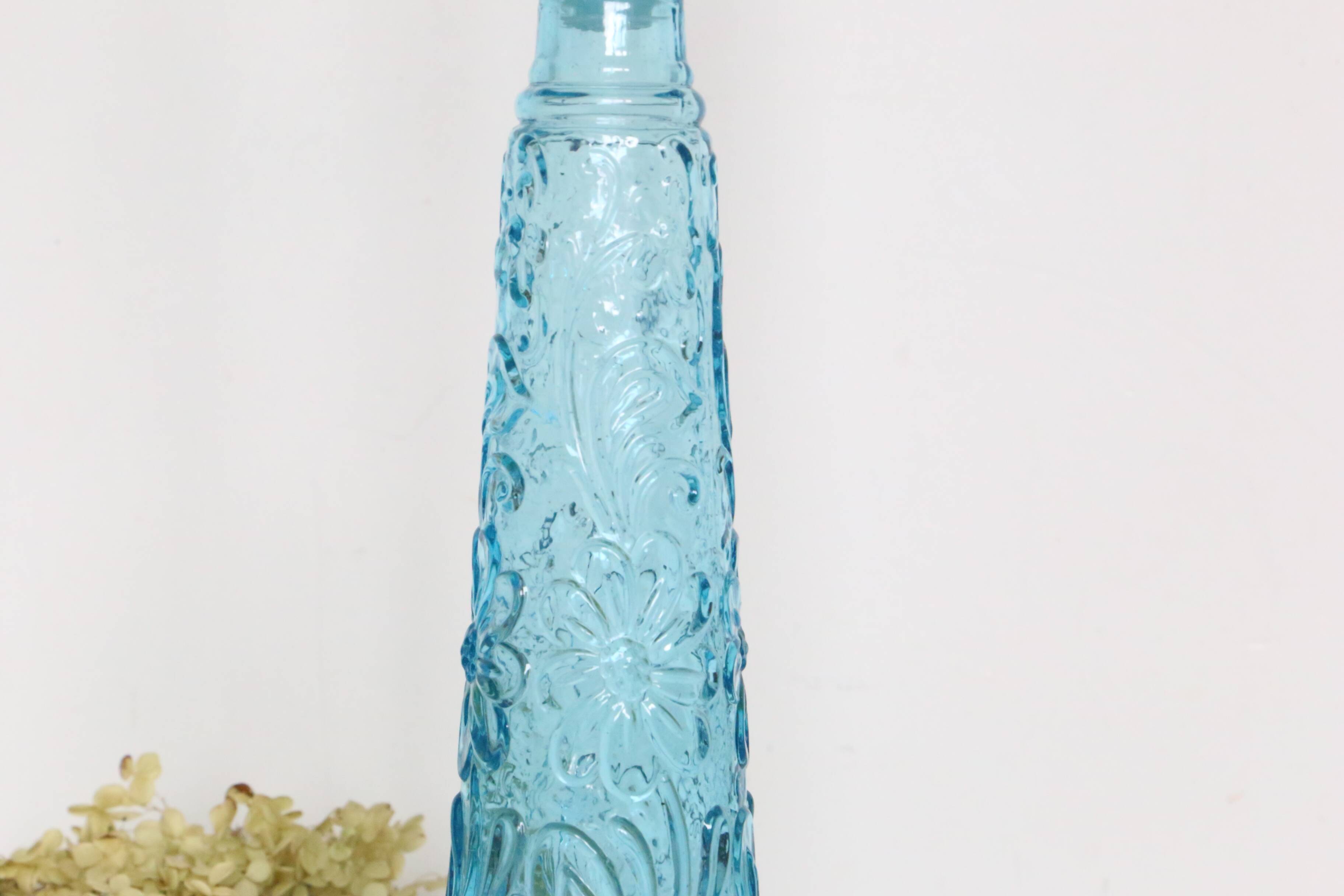 Empoli carafe, made in Italy, blue, vintage 60s