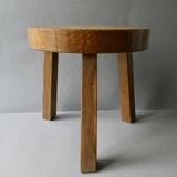 Solid oak tripod stool, circa 1970