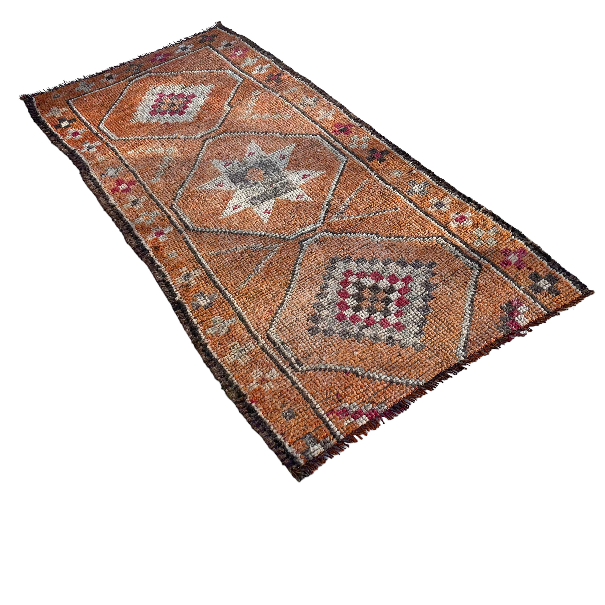 Vintage Kurdish Herki Rug Runner , 192 x 90 cm