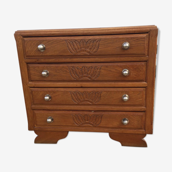 Commode année 30 en chêne doré