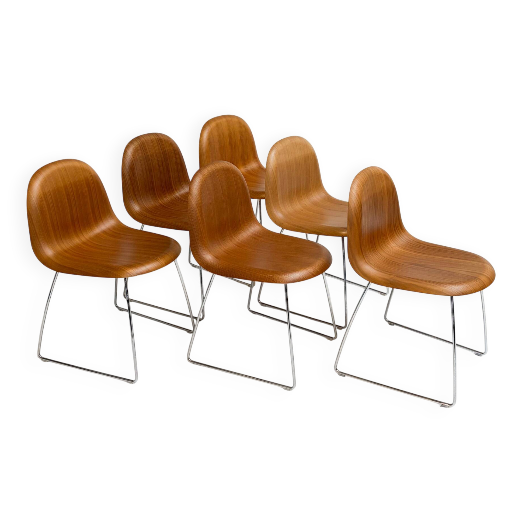 Ensemble de 6 chaises de design danois Gubi 3D de Komplot Design, 2003