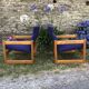 Duo de fauteuils vintage en hêtre lupton morton de john morton