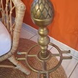 Brass fire kit with pine cones