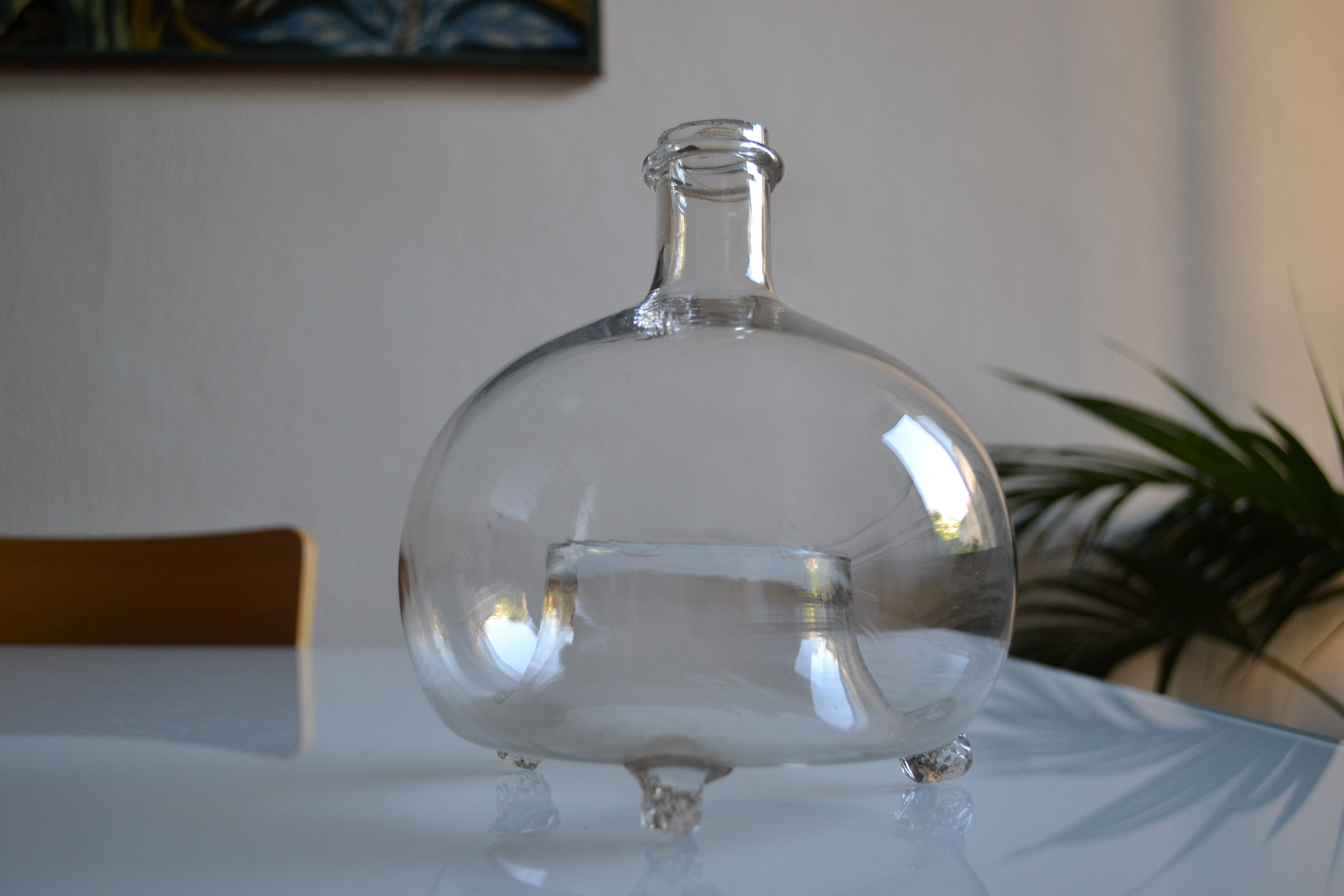 Glass trap blown 18th or 19th century