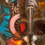 Stained hanging glass polychrome