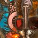 Stained hanging glass polychrome