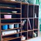 Shelf with workshop lockers