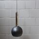 large industrial pendant lamp made of metal and chrome with black shrink lacquer, ball lamp 1960s