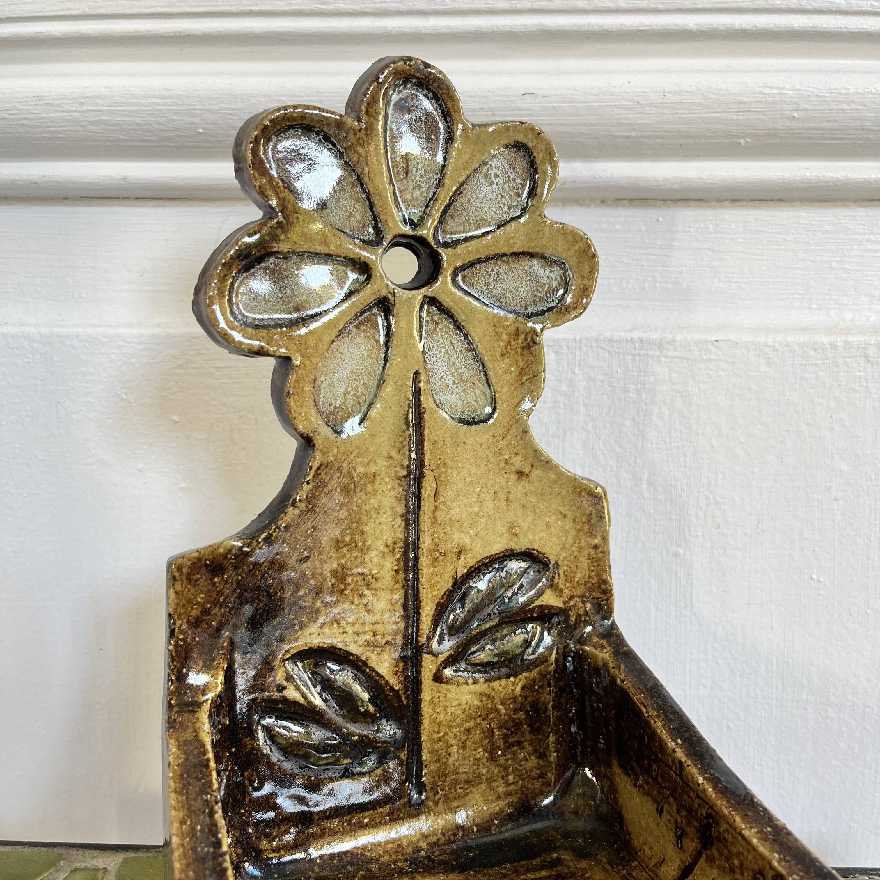 Ceramic soap dish/pocket tray Le Trident, 60s/70s, Vallauris