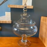 Glass jar on pedestal