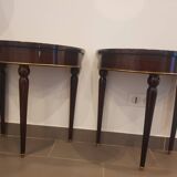 Pair of half-moon bedside tables 60 years