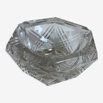 Octagonal crystal ashtray cut