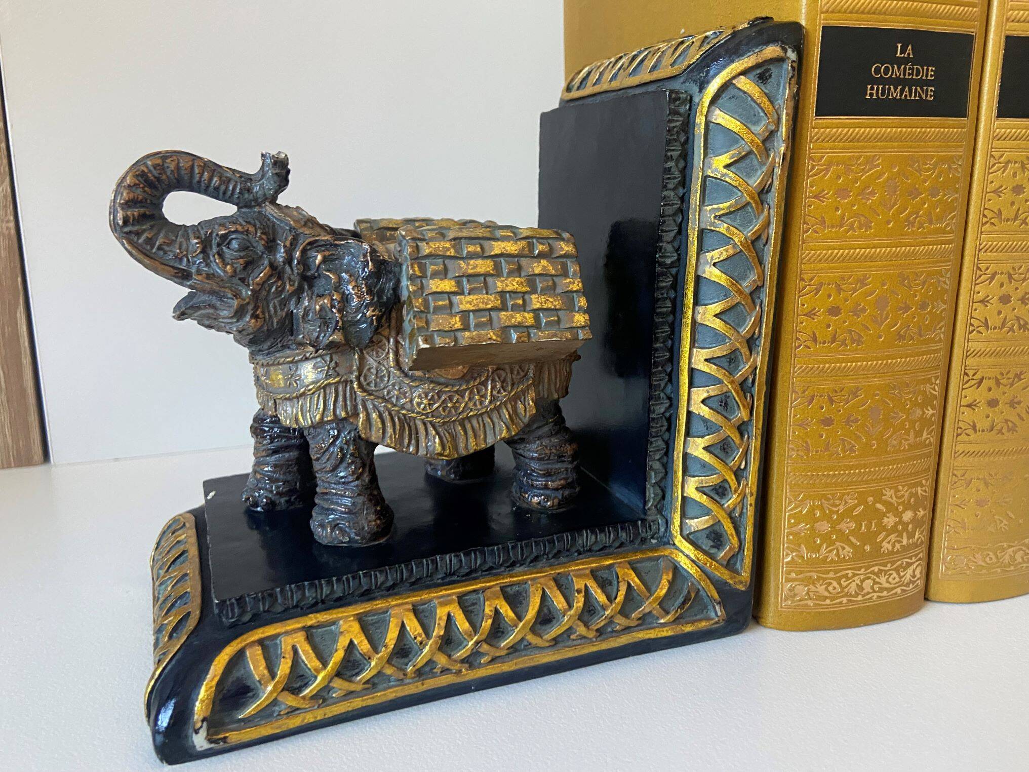 Pair of Unique Decorative Elephant Bookends Made in India