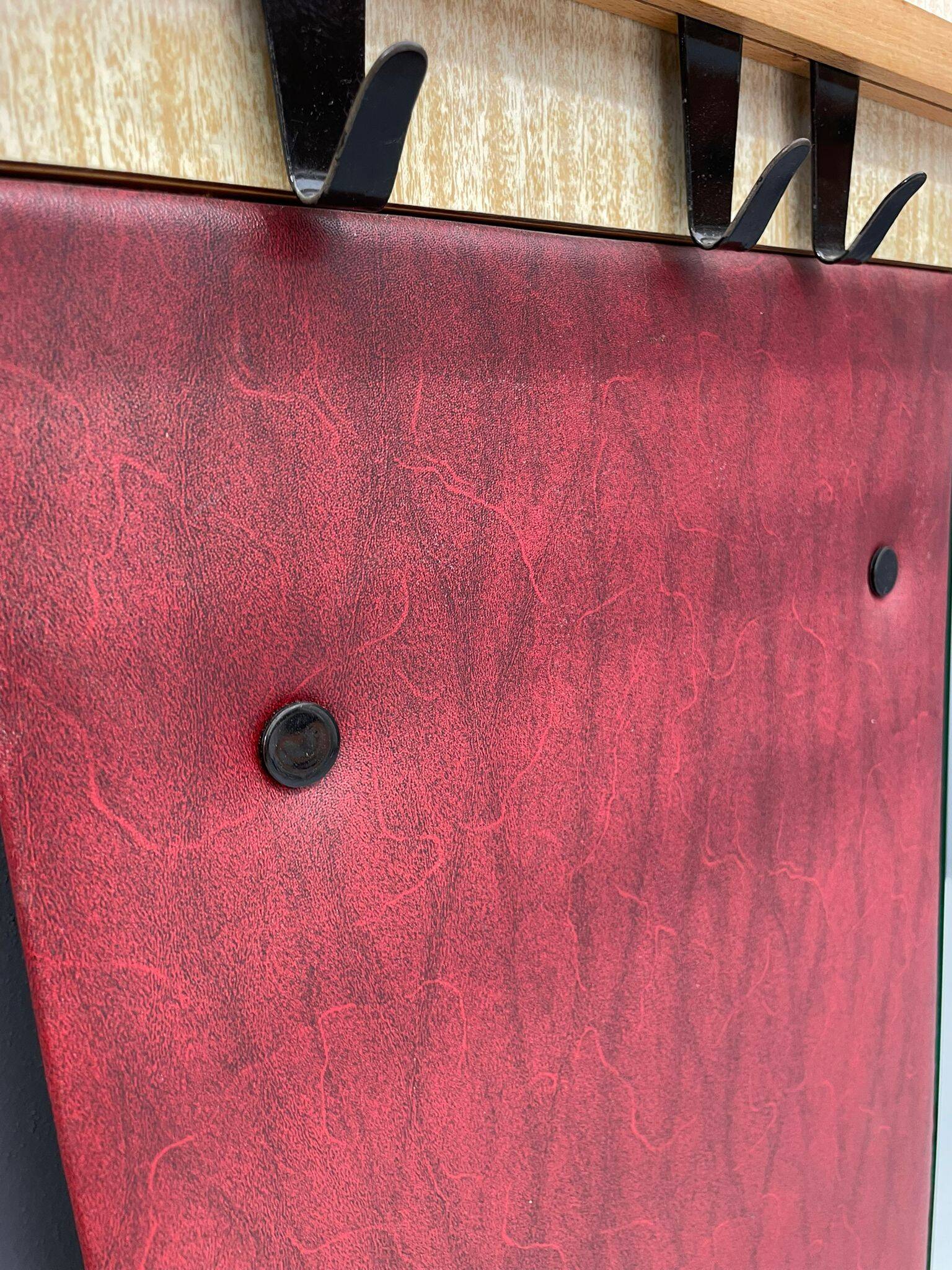 Vintage Wall-Mounted Hallway Panel with Hooks, Mirror & Shelf, 1960s