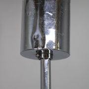 Art Deco chrome and sandblasted glass chandelier, Czechoslovakia, 1940s