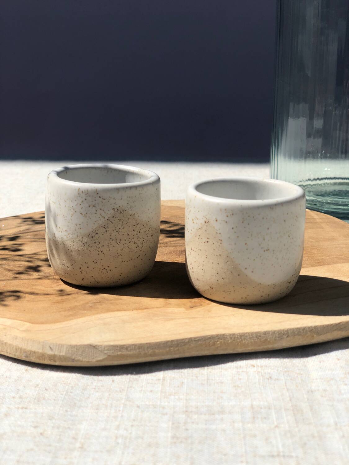 Ceramic stoneware egg cups set of 2