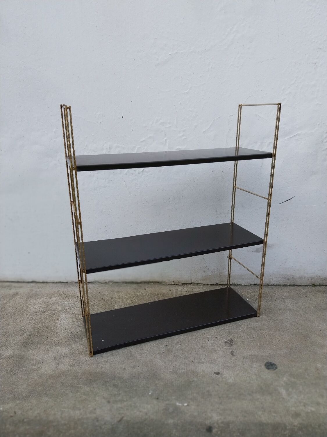 Metal wall string shelves