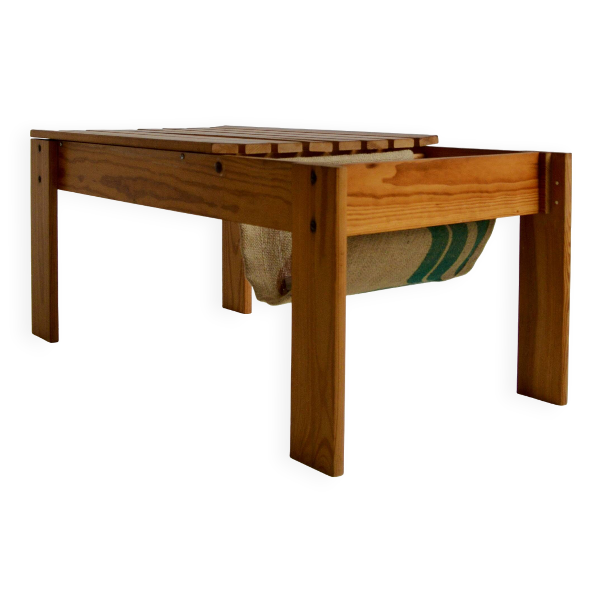 Table basse / Porte journaux Brutaliste vintage 1960 / 1970