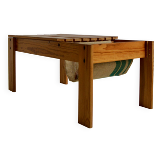 Vintage Brutalist Coffee Table / Newspaper Rack 1960s / 1970s