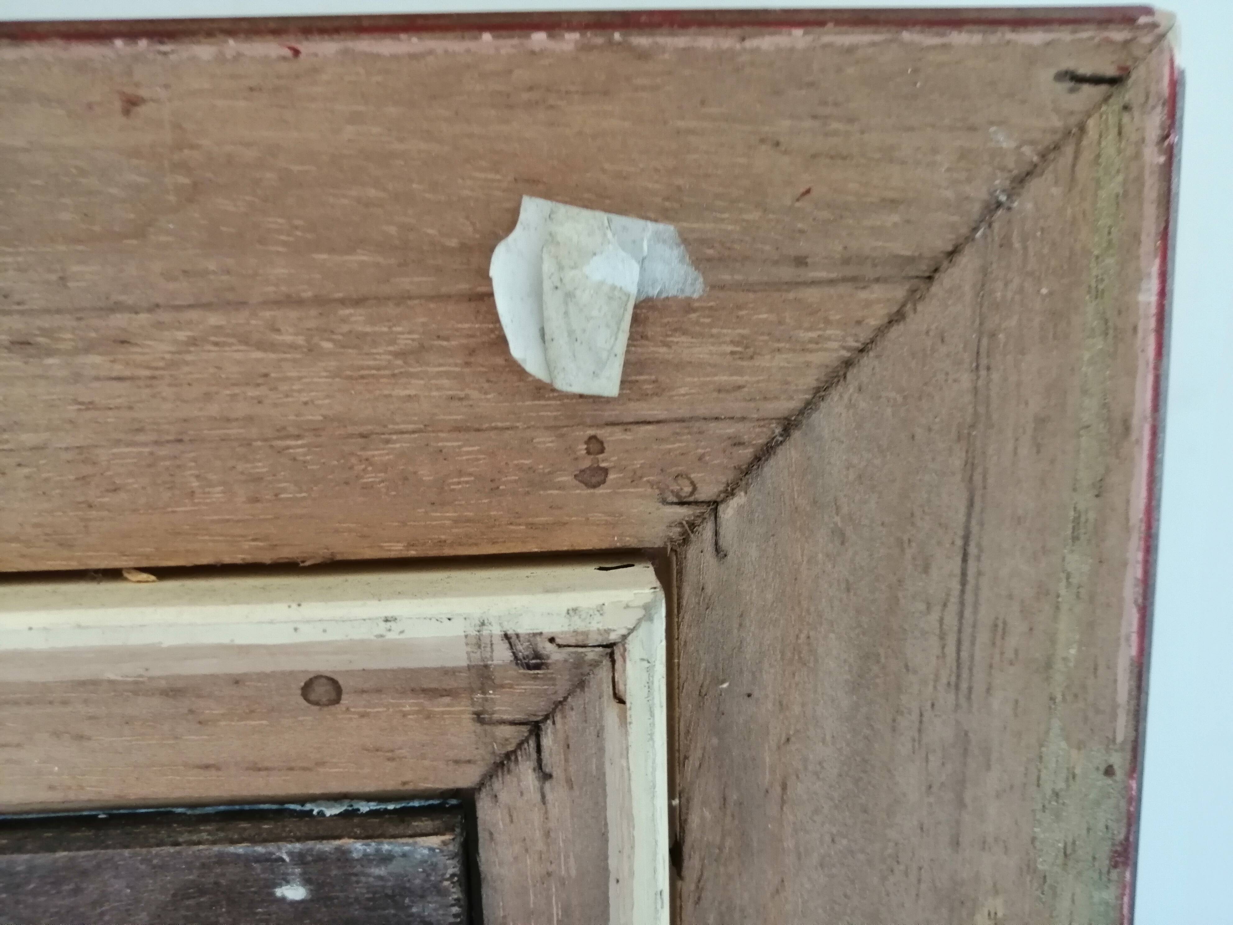 Old oil framed on panel