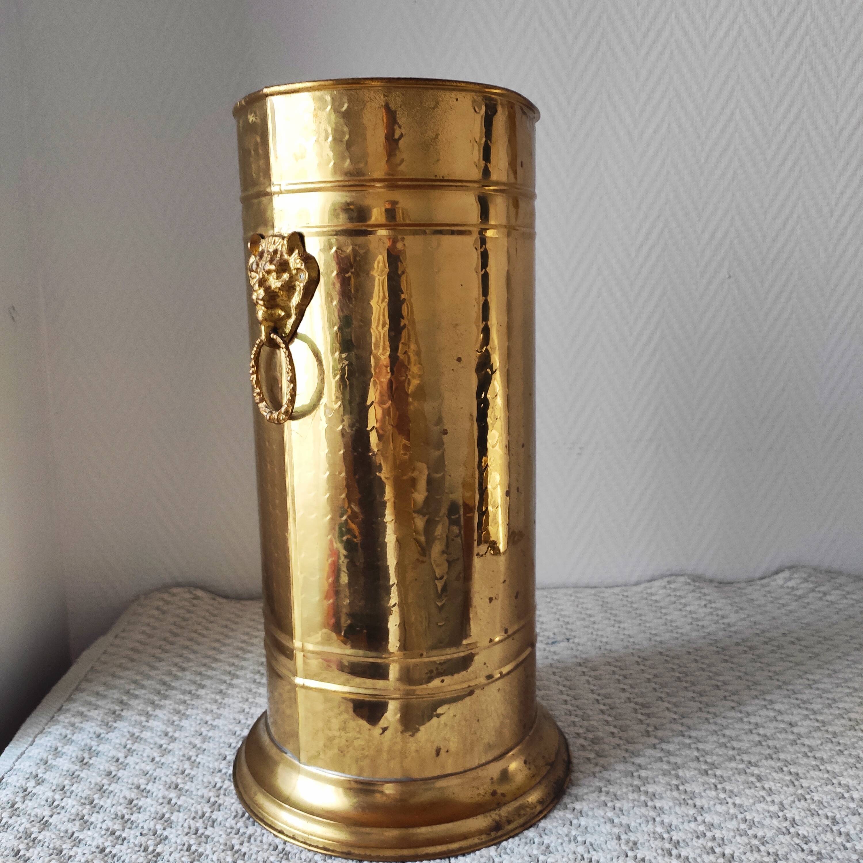 Vintage brass umbrella stand