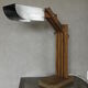 Vintage retro wooden crane table lamp
