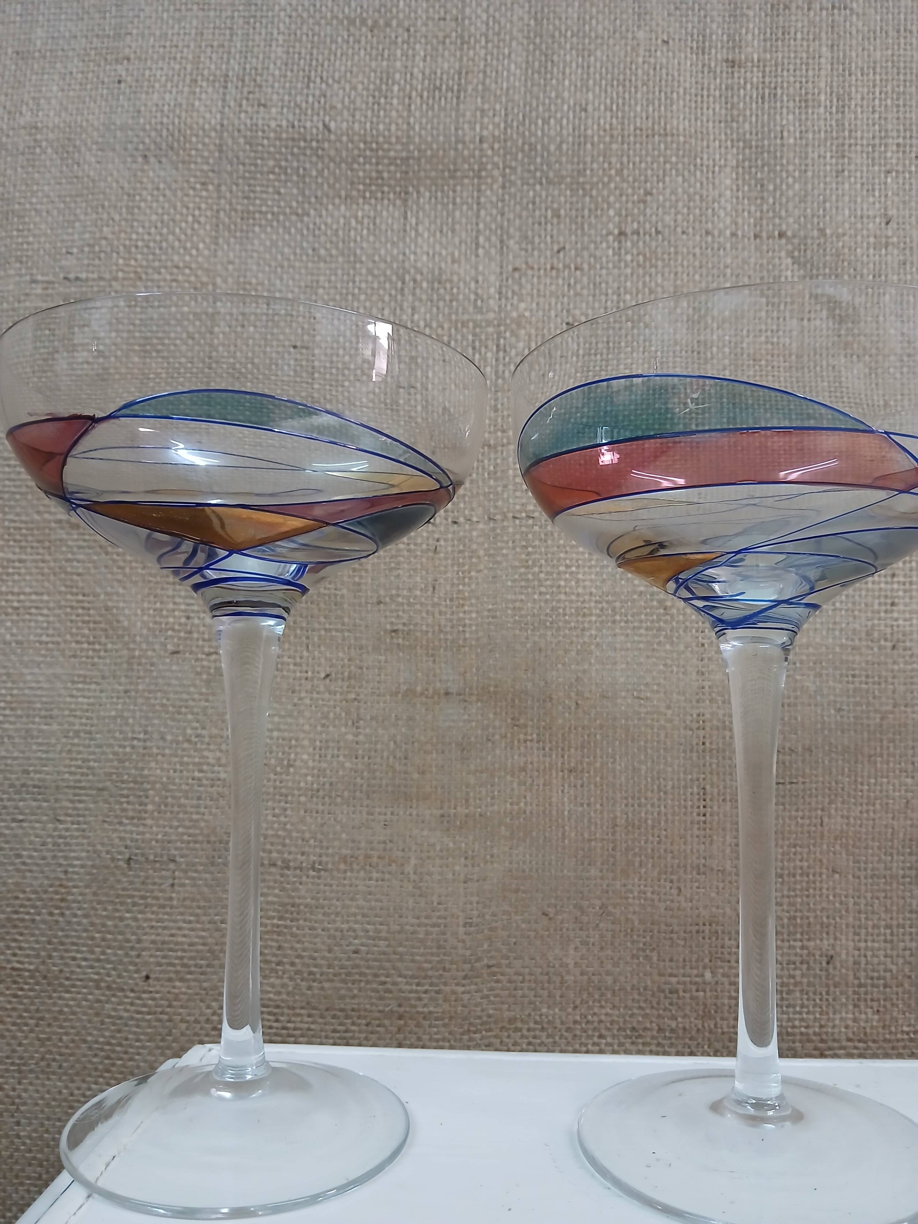 Multi-colored crystal glasses