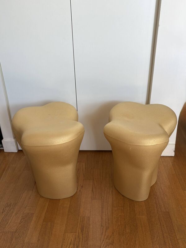 Tabouret “Tooth” doré – Philippe Starck pour XO (Italie, 2002)