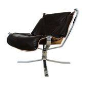 Vintage retro sigurd resell leather low back chrome falcon chair