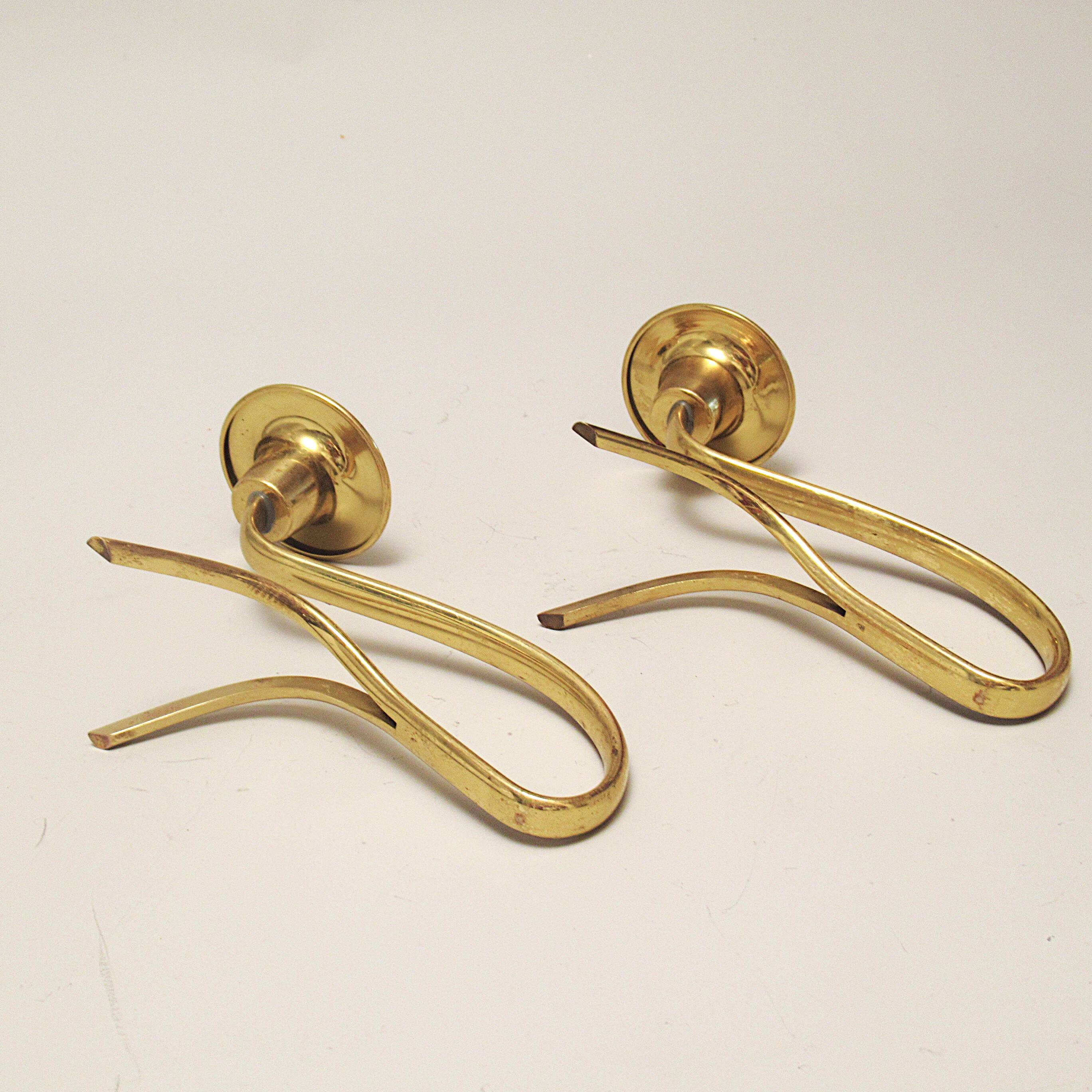 Pair of WMF brass candlesticks from the 1950s