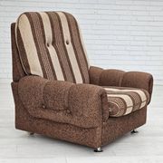 Fauteuil relax danois, revêtement en laine d'origine, années 70