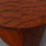Round Art Deco coffee table in burl veneer, France ca. 1920
