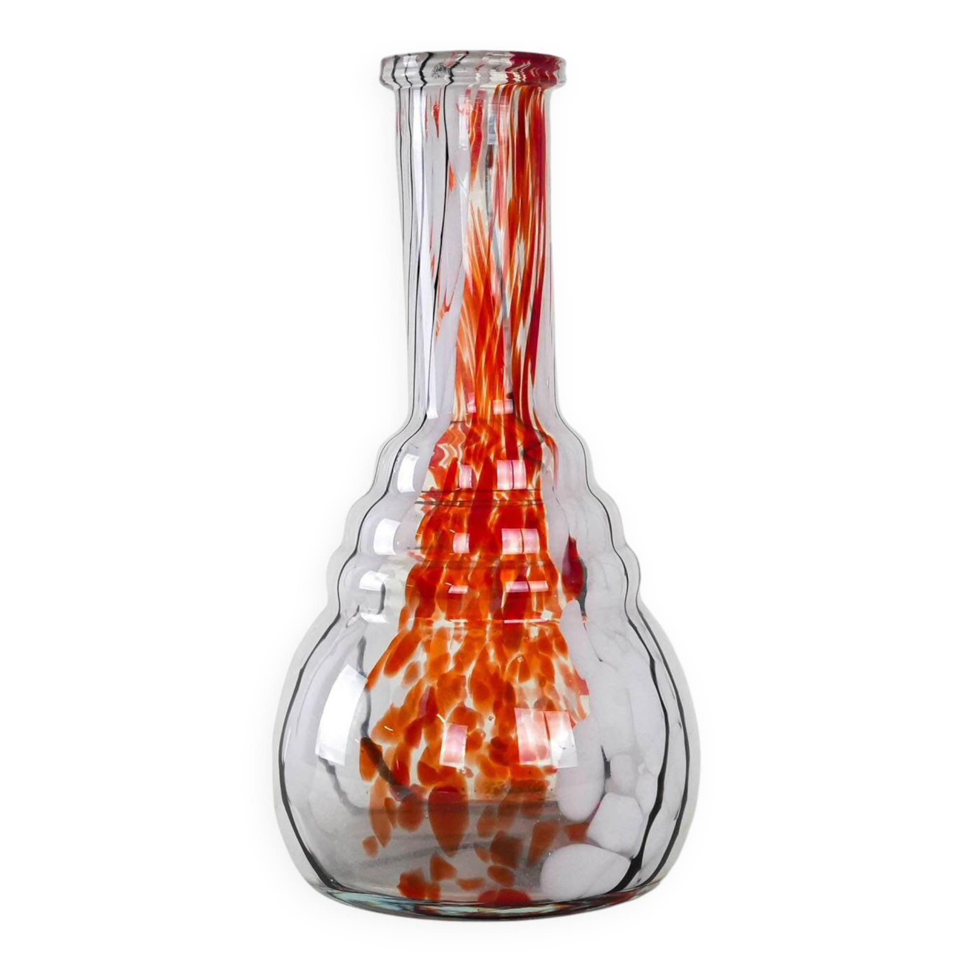 Glass vase, Italian design, 1970s, made in Italy