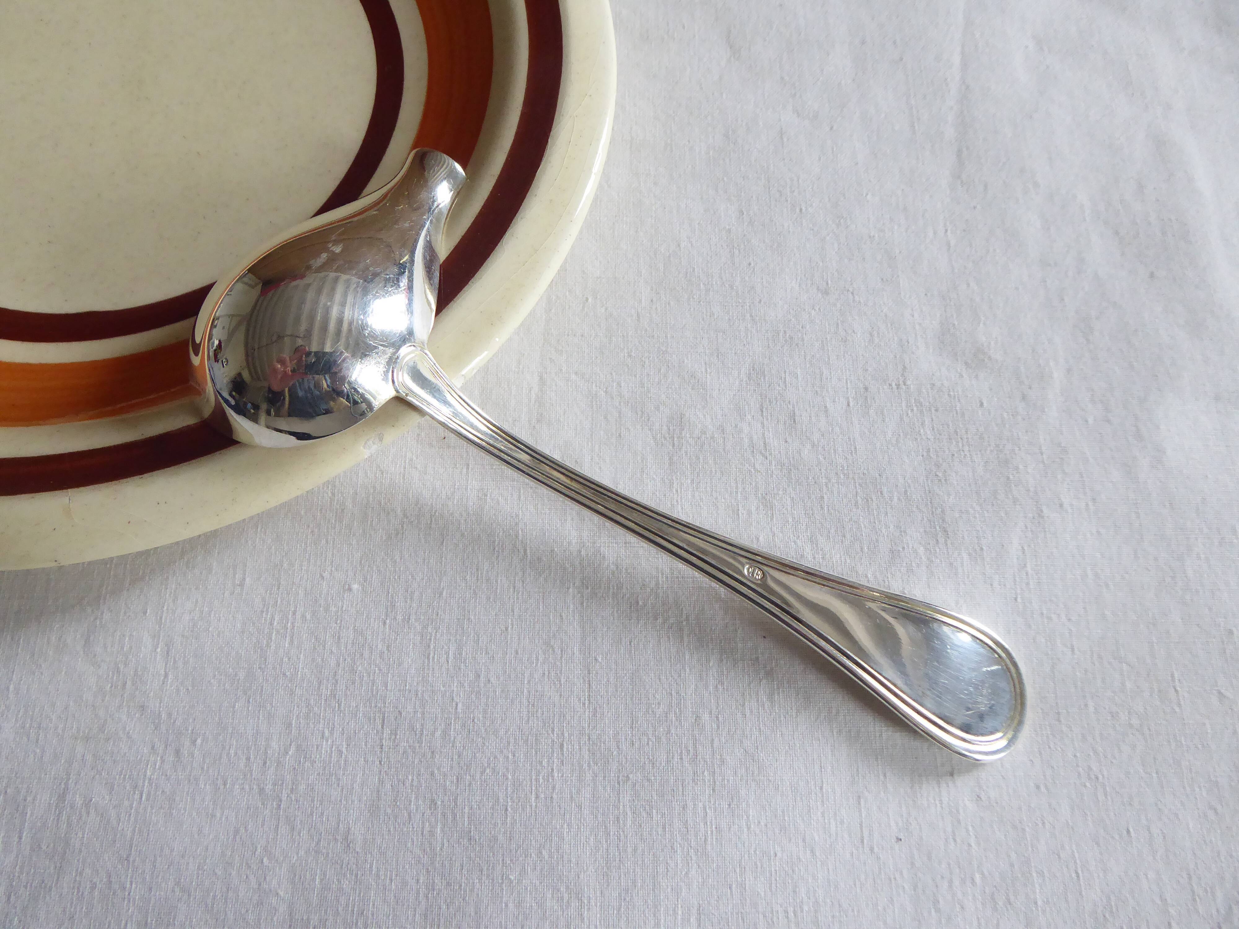 Sauce spoon, olri, silver metal, 15 cm