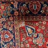 Tapis persan Kashan ancien fait main, 136 cm x 204 cm, années 1910