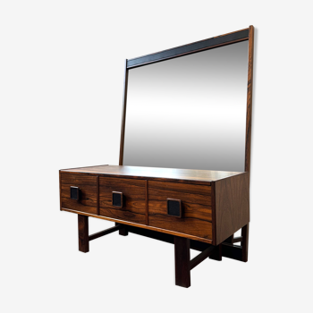 ROSEWOOD CABINET WITH MIRROR, DENMARK 1960s/70s, VINTAGE, MID-C MODERN