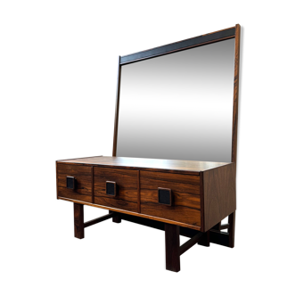ROSEWOOD CABINET WITH MIRROR, DENMARK 1960s/70s, VINTAGE, MID-C MODERN