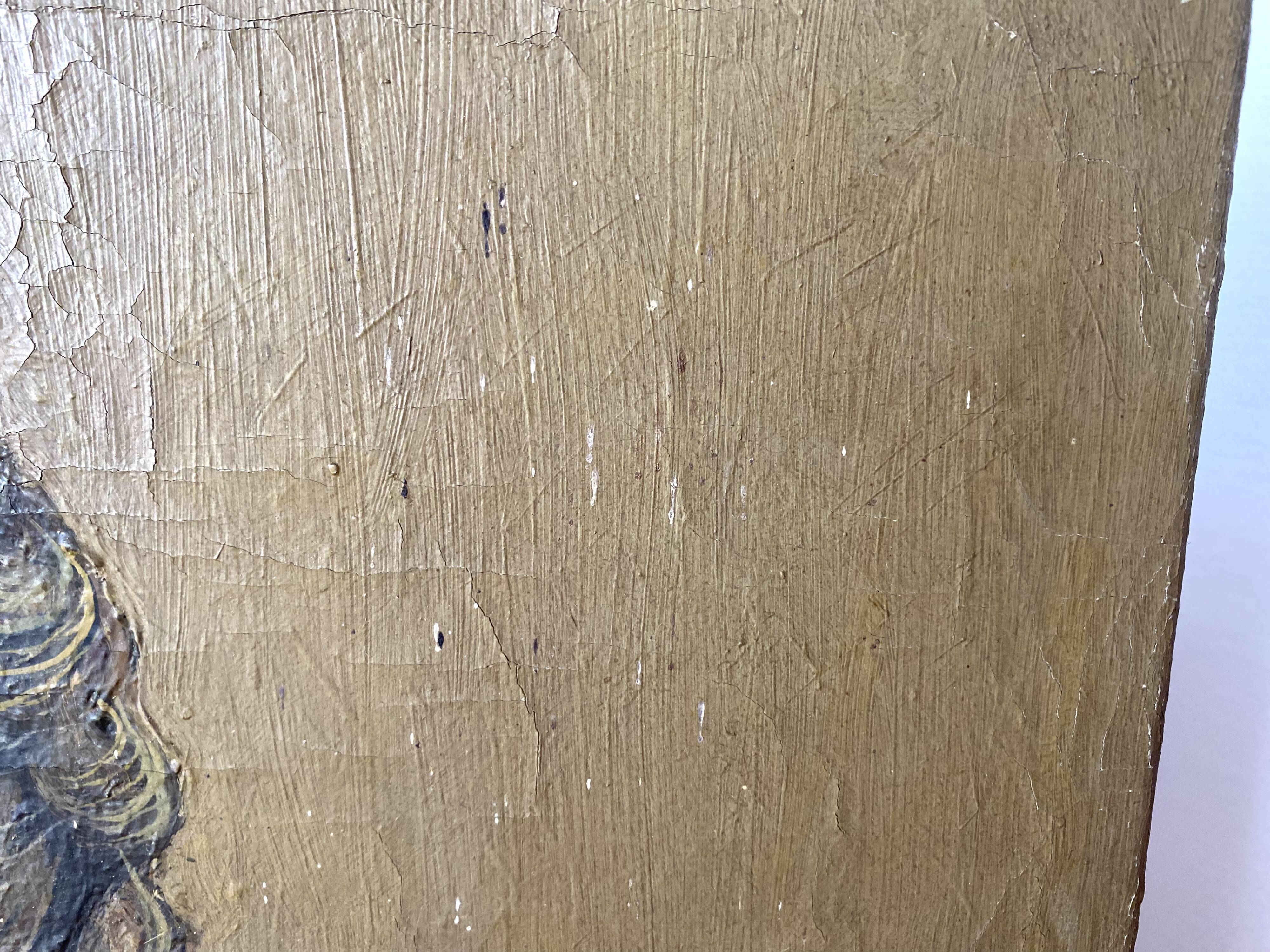 Oil portrait on canvas of an elegant vintage woman 50s