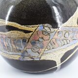 Large vase in enamelled gres